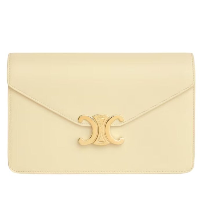 CELINE WALLET ON CHAIN MARGO IN SHINY CALFSKIN RICE