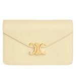 CELINE WALLET ON CHAIN MARGO IN SHINY CALFSKIN GLAZED BROWN