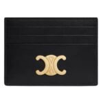 CELINE CARD HOLDER TRIOMPHE IN SHINY CALFSKIN PEBBLE