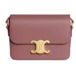 CELINE TEEN TRIOMPHE BAG IN SHINY CALFSKIN OAT BEIGE