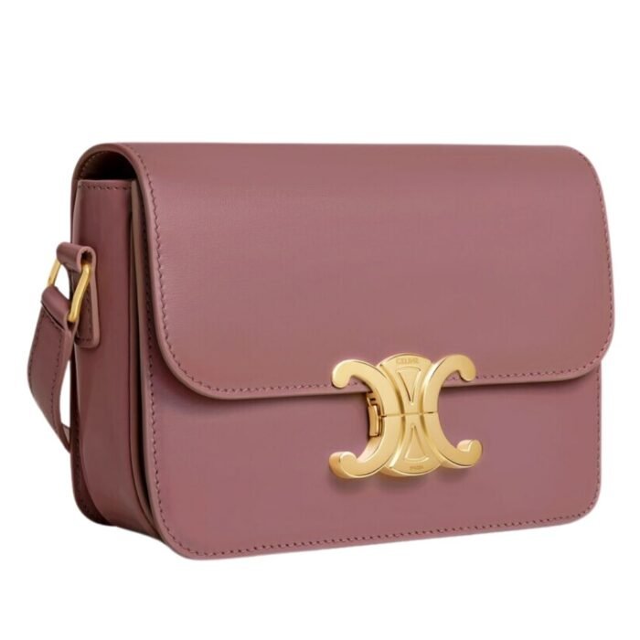 CELINE TEEN TRIOMPHE BAG IN SHINY CALFSKIN VINTAGE ROSE