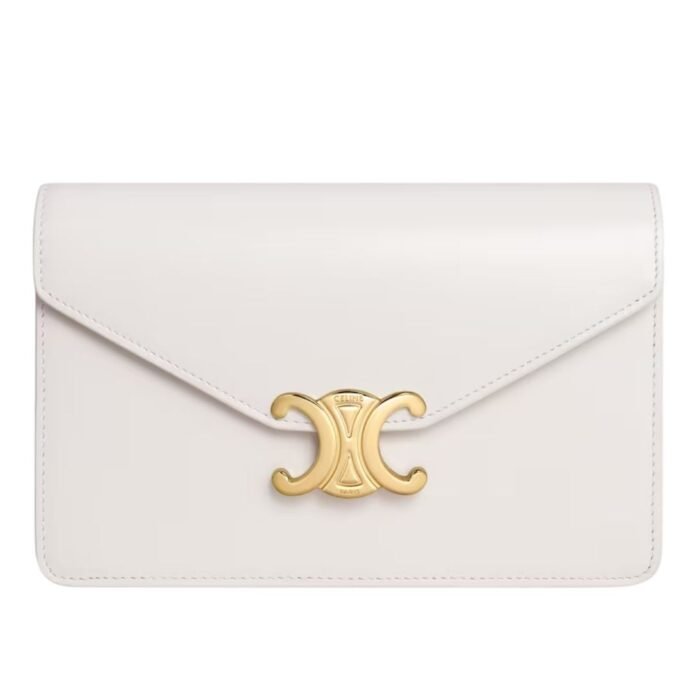 CELINE WALLET ON CHAIN MARGO IN SHINY CALFSKIN RICE