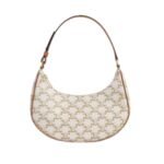 CELINE AVA BAG IN TRIOMPHE CANVAS AND CALFSKIN WHITE