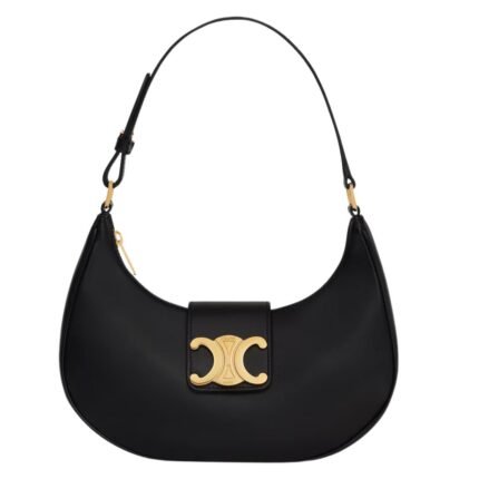 CELINE MEDIUM AVA TRIOMPHE BAG IN SMOOTH CALFSKIN BLACK