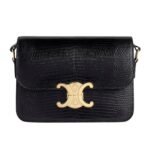 CELINE TEEN TRIOMPHE BAG IN LIZARD BLACK
