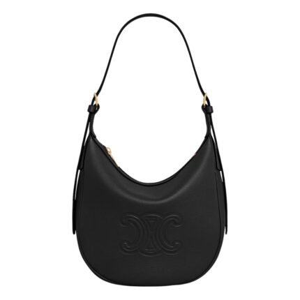 CELINE SMALL HELOÏSE CUIR TRIOMPHE BAG IN SUPPLE GRAINED CALFSKIN BLACK