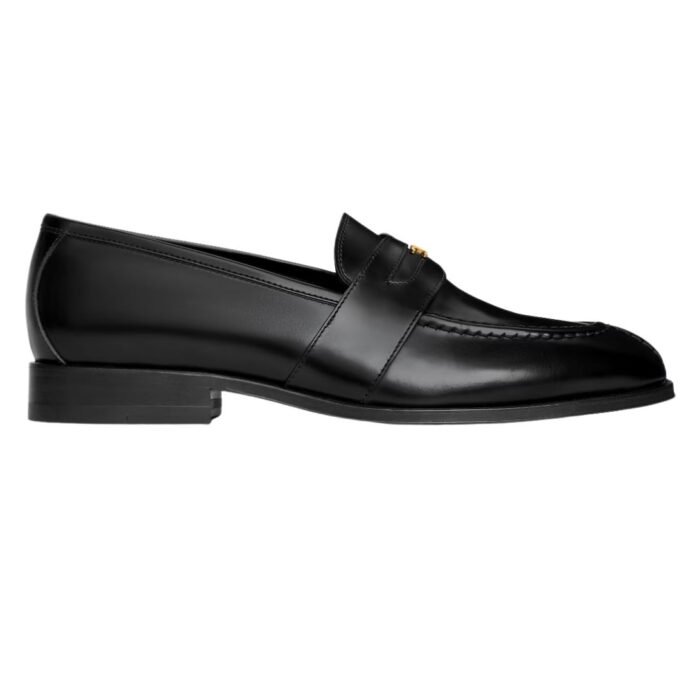CELINE MALAQUAIS TRIOMPHE LOAFER IN POLISHED BULL LIGHT TAN