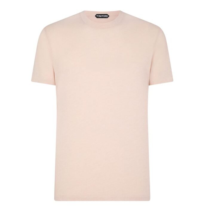 TOM FORD COTTON BLEND MELANGE CREW NECK T SHIRT BLACK