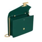 CELINE WALLET ON CHAIN MARGO IN SHINY CALFSKIN RACING GREEN