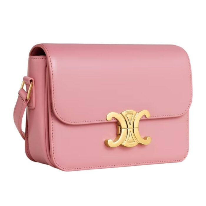 CELINE TEEN TRIOMPHE BAG IN SHINY CALFSKIN ROSE