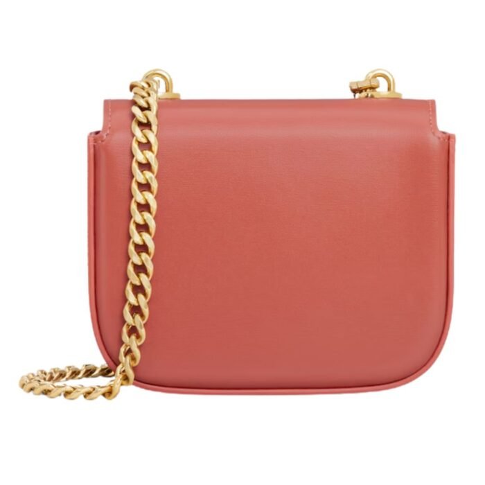 CELINE MINI CHAIN CLAUDE IN SHINY CALFSKIN RED CANYON