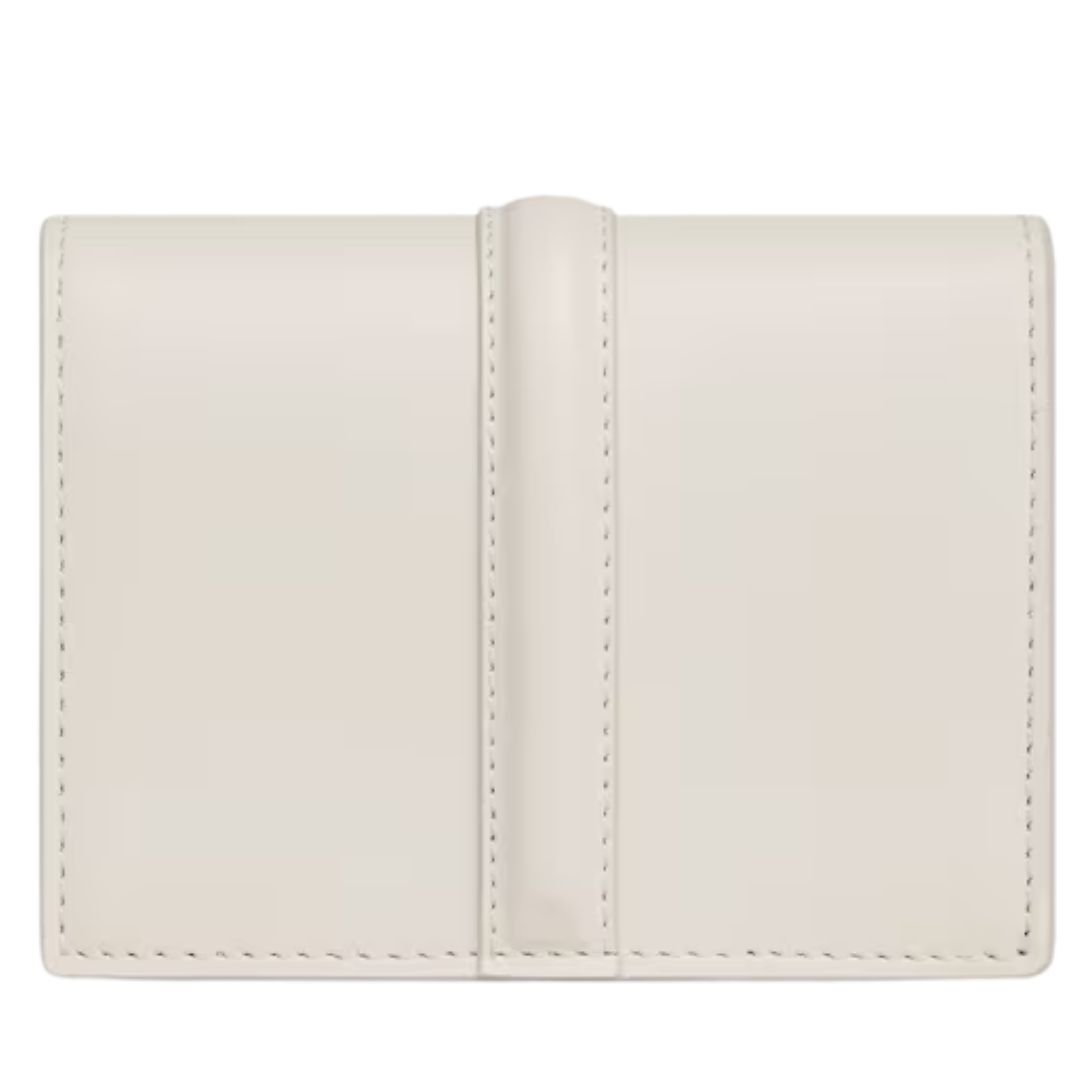 6 CELINE CARD HOLDER WITH FLAP 16 IN SATINATED CALFSKIN WHITE COTTON