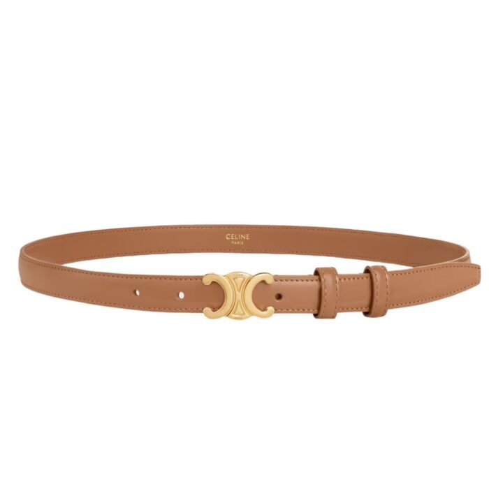 CELINE SMALL TRIOMPHE BELT IN TAURILLON LEATHER BRONZE