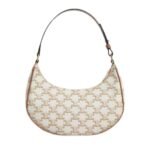 CELINE AVA BAG IN TRIOMPHE CANVAS AND CALFSKIN WHITE