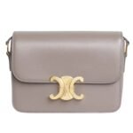 CELINE TEEN TRIOMPHE BAG IN SHINY CALFSKIN OAT BEIGE