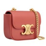 CELINE MINI CHAIN CLAUDE IN SHINY CALFSKIN RED CANYON