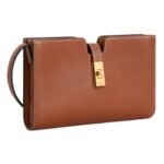 CELINE 16 STRAP POCHETTE IN SUPPLE GRAINED CALFSKIN TAN