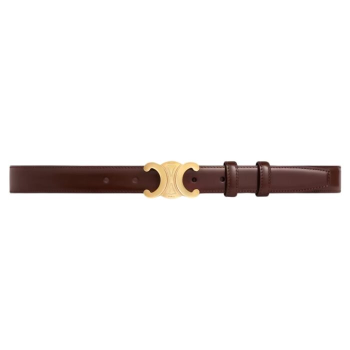 CELINE MEDIUM TRIOMPHE BELT IN TAURILLON LEATHER BLACK