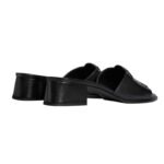 CELINE CLEMENCE MULE IN LAMBSKIN AND PATENT CALFSKIN BLACK