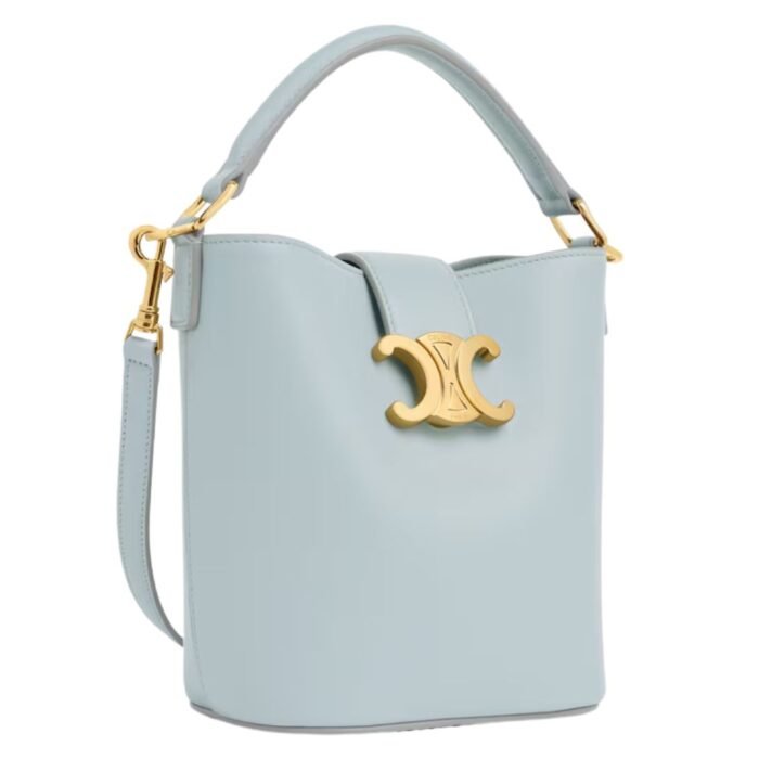 CELINE MINI BUCKET LOUISE IN SMOOTH CALFSKIN ICE BLUE