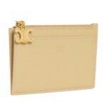 CELINE ZIPPED CARD HOLDER TRIOMPHE CHARMS IN SHINY CALFSKIN SPRING YELLOW