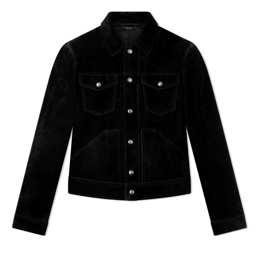 7 TOM FORD CASHMERE SUEDE WESTERN JACKET BLACK