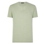 TOM FORD COTTON BLEND MELANGE CREW NECK T SHIRT BLACK