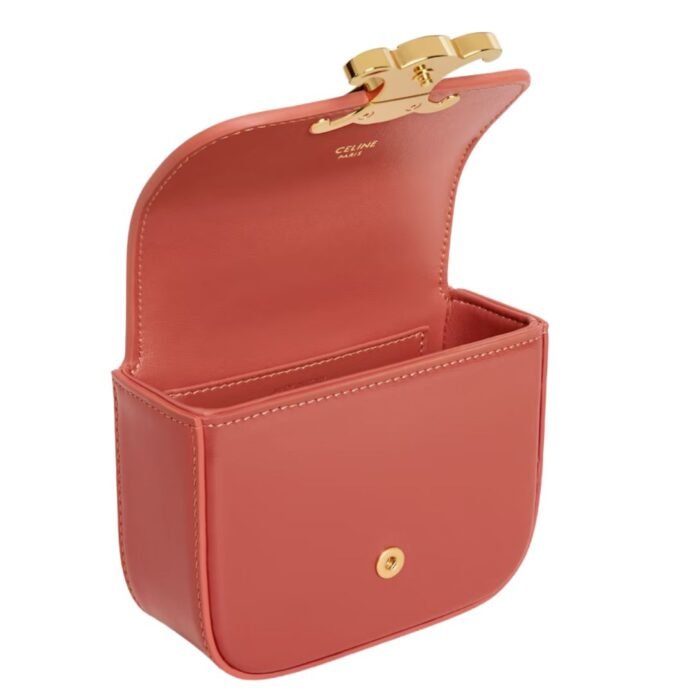 CELINE MINI CHAIN CLAUDE IN SHINY CALFSKIN RED CANYON