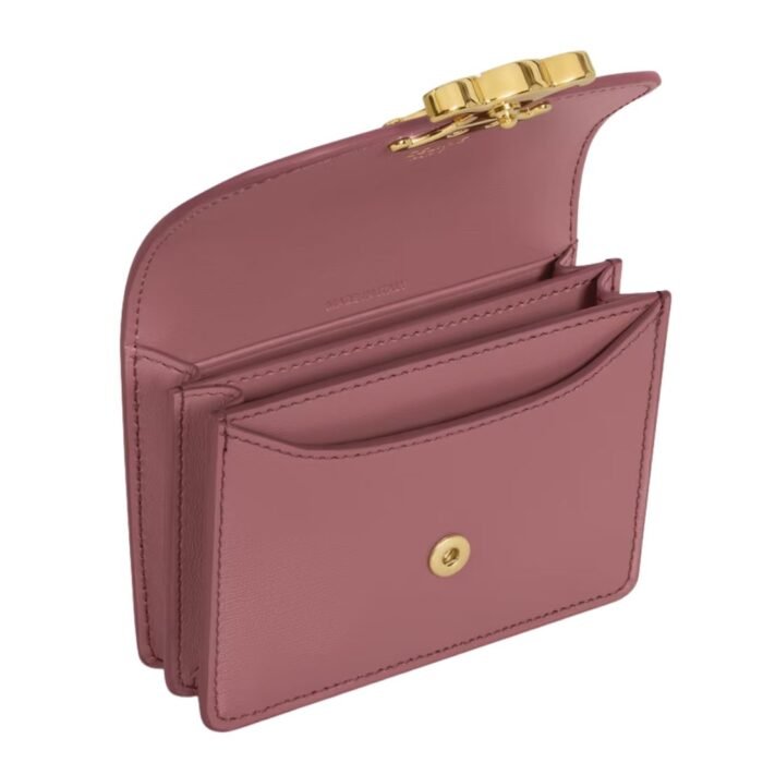 CELINE BUSINESS CARD HOLDER TRIOMPHE IN SHINY CALFSKIN VINTAGE ROSE