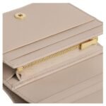 CELINE TRIOMPHE COMPACT WALLET IN SHINY CALFSKIN CAPPUCCINO