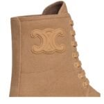 CELINE RILEY LACE UP BOOT IN CANVAS CARAMEL