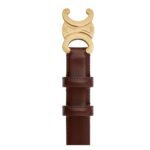 CELINE MEDIUM TRIOMPHE BELT IN TAURILLON LEATHER CHESTNUT