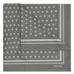 TOM FORD POLKA DOT SQUARE DESIGN POCKET SQUARE GREY