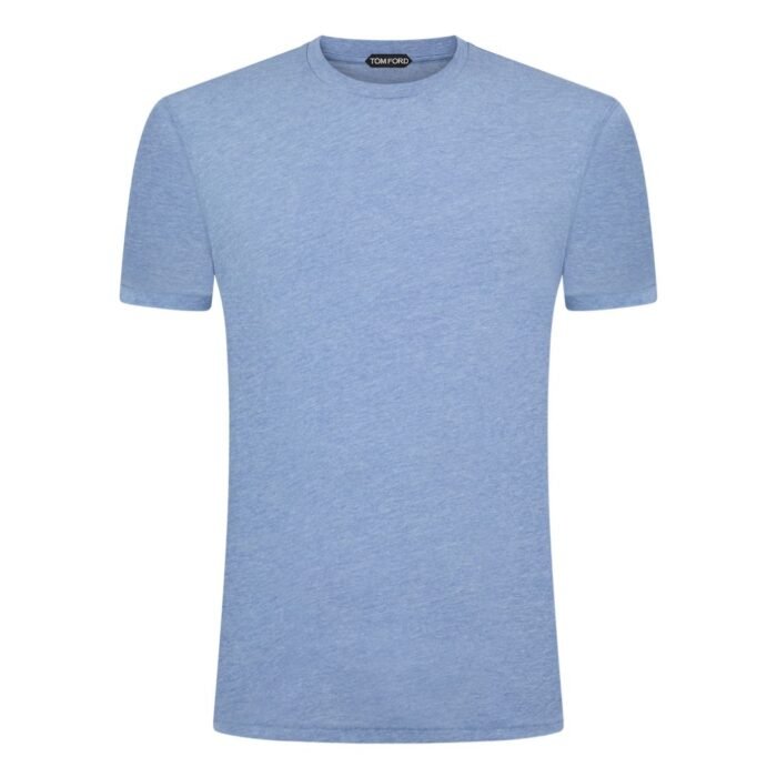 TOM FORD COTTON BLEND MELANGE CREW NECK T SHIRT BLACK