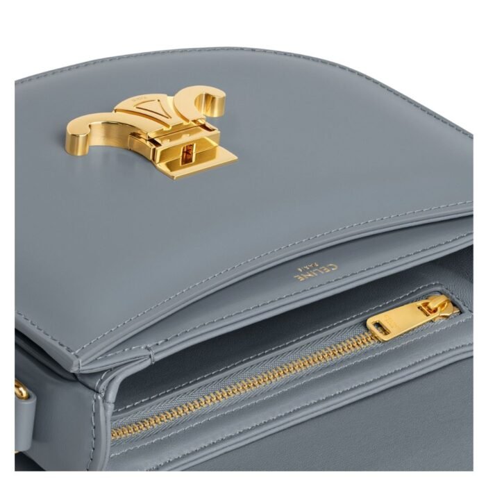 CELINE BESACE CLEA IN SHINY CALFSKIN BLUE GREY