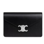 CELINE WALLET ON CHAIN MARGO IN SHINY CALFSKIN BLACK