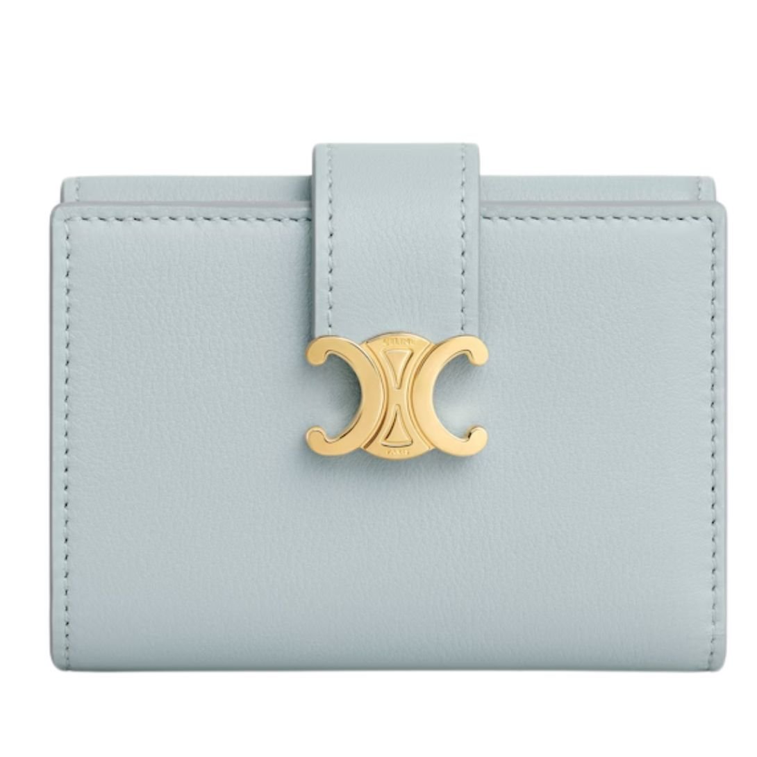 9 CELINE FINE WALLET VICTOIRE IN SUPPLE GRAINED CALFSKIN ICE BLUE