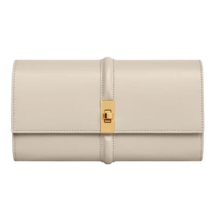 CELINE LARGE WALLET 16 IN SATINATED CALFSKIN LIGHT STONE