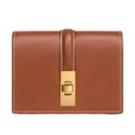 CELINE CARD HOLDER WITH FLAP 16 IN SATINATED CALFSKIN BLACK