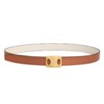 CELINE MEDIUM REVERSIBLE FRAMED TRIOMPHE BELT IN TAURILLON TAN-RICE