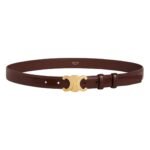 CELINE MEDIUM TRIOMPHE BELT IN TAURILLON LEATHER CHESTNUT