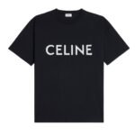 CELINE LOOSE T SHIRT IN COTTON JERSEY CHALK-BLACK
