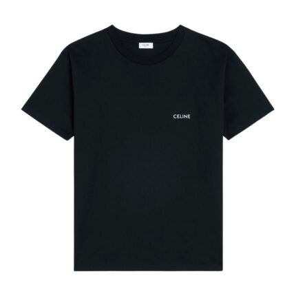 CELINE LOOSE T SHIRT IN COTTON JERSEY ECRU-BLACK