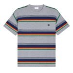 CELINE TRIOMPHE LOOSE T SHIRT IN JERSEY COTON RAYURE SURF MULTICOLOR