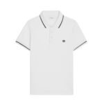 CELINE CLASSIC POLO SHIRT IN COTTON PIQUÉ OFF WHITE-BLACK