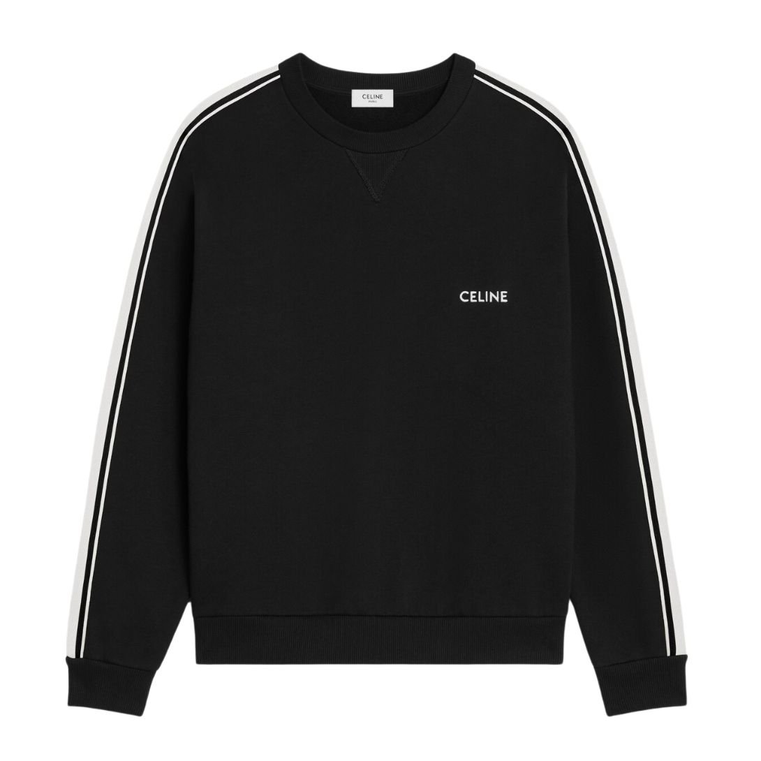 1 CELINE LOOSE SWEATSHIRT IN COTTON FLEECE BLACK