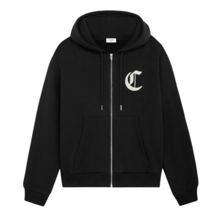CELINE ZIPPED HOODIE IN COTTON FLEECE