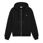 CELINE TRIOMPHE LOOSE ZIPPED HOODIE IN CASHMERE COTTON BLACK