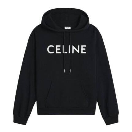 CELINE LOOSE HOODIE IN COTTON FLEECE BLACK