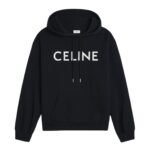 CELINE LOOSE HOODIE IN COTTON FLEECE GREY
